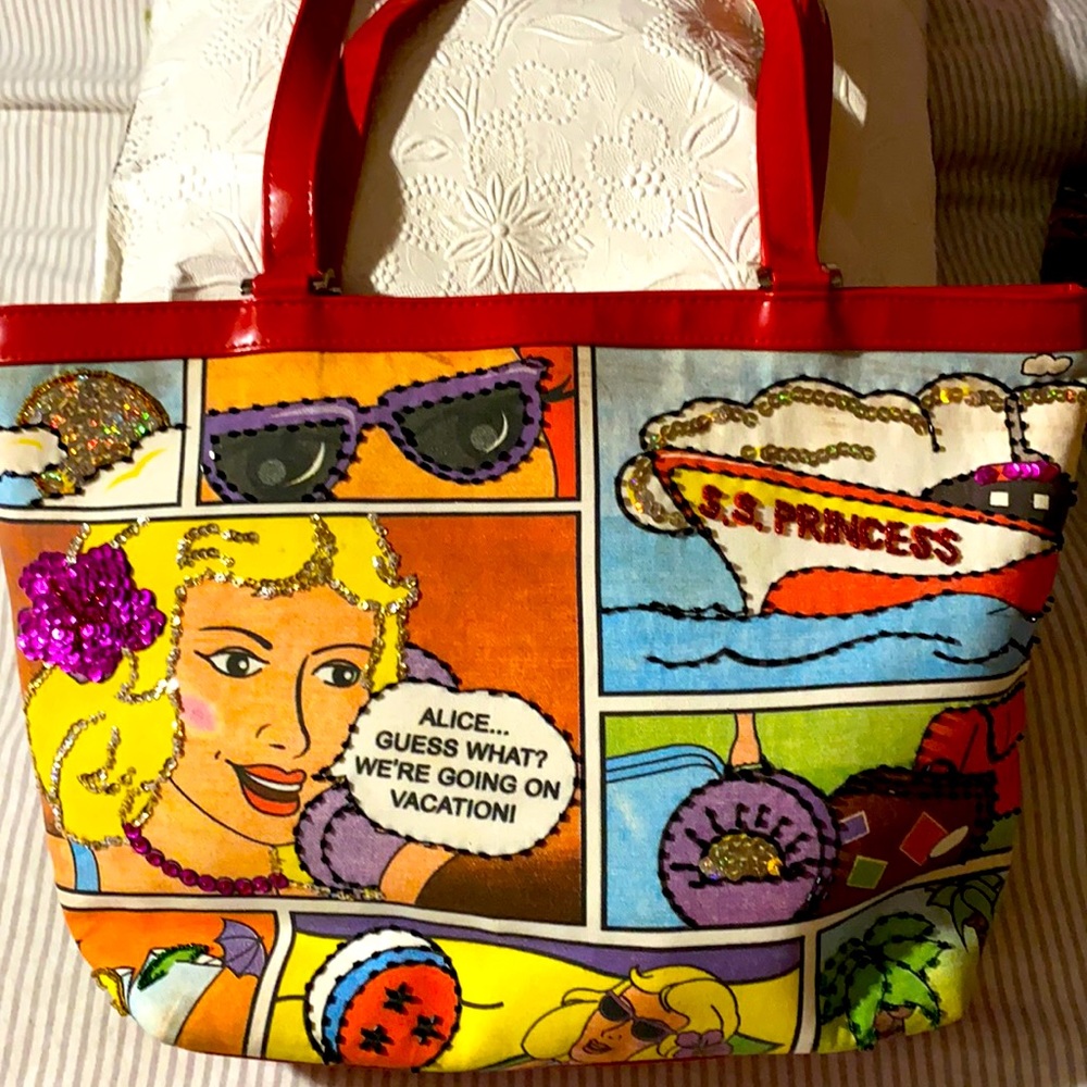Decorated comic book bag